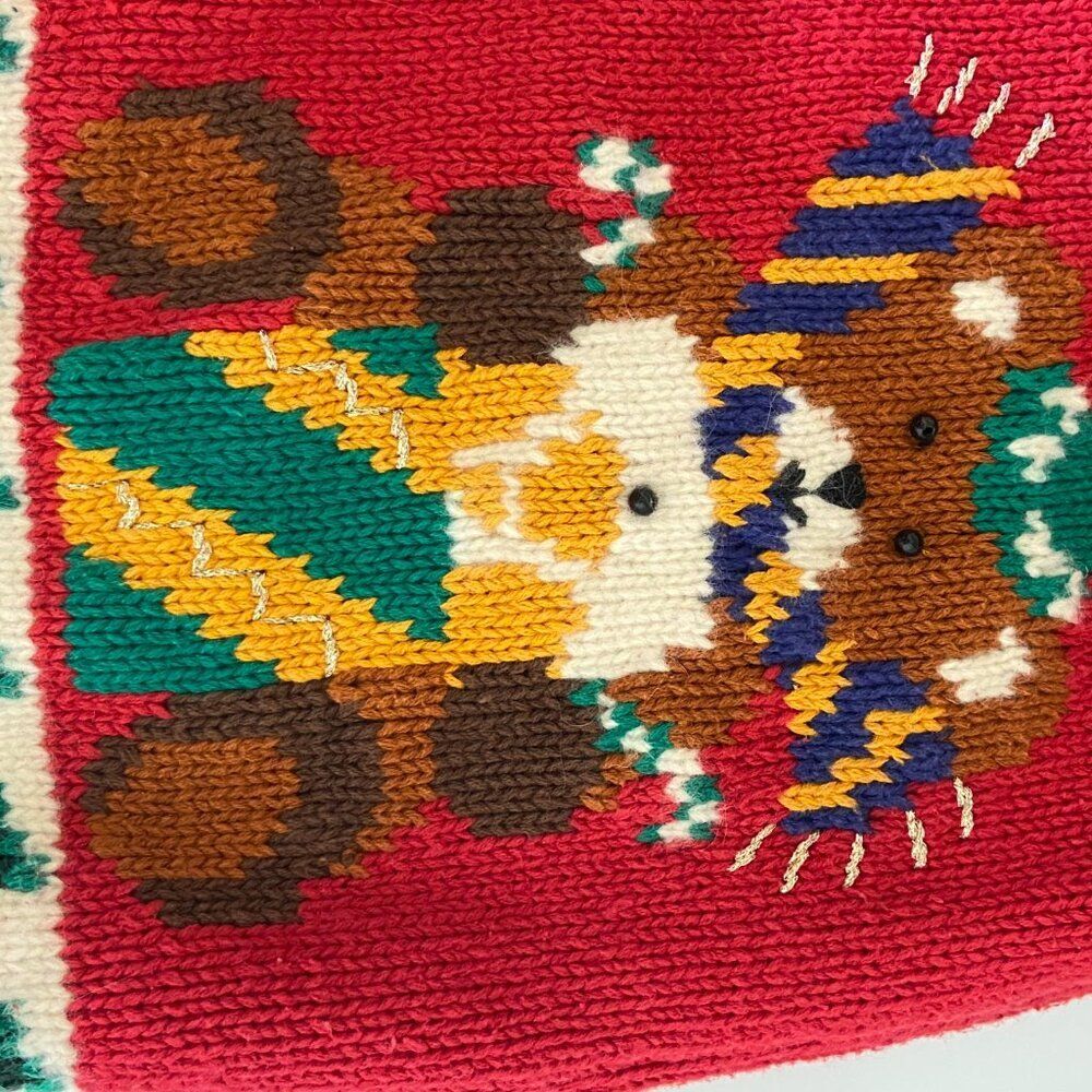 Vintage Jennifer Moore - Christmas V-Neck Vest Hand Knit - size M - Picture 8 of 10